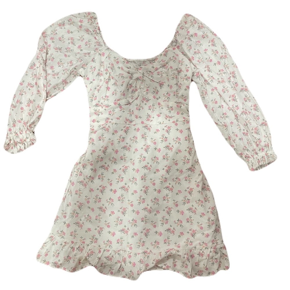 New Hollister Floral Design Long Sleeve Ruffled Dress Size Small